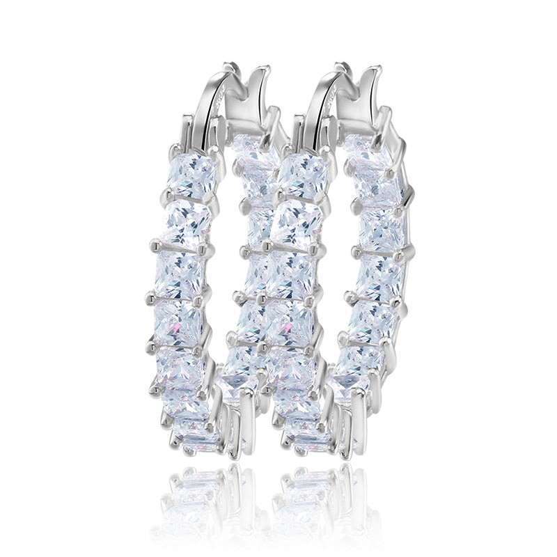 Strass Creolen  / Gold / Silber