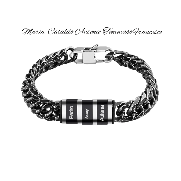 Edelstahl Herren Armband Königsarmband mit Kindernamen