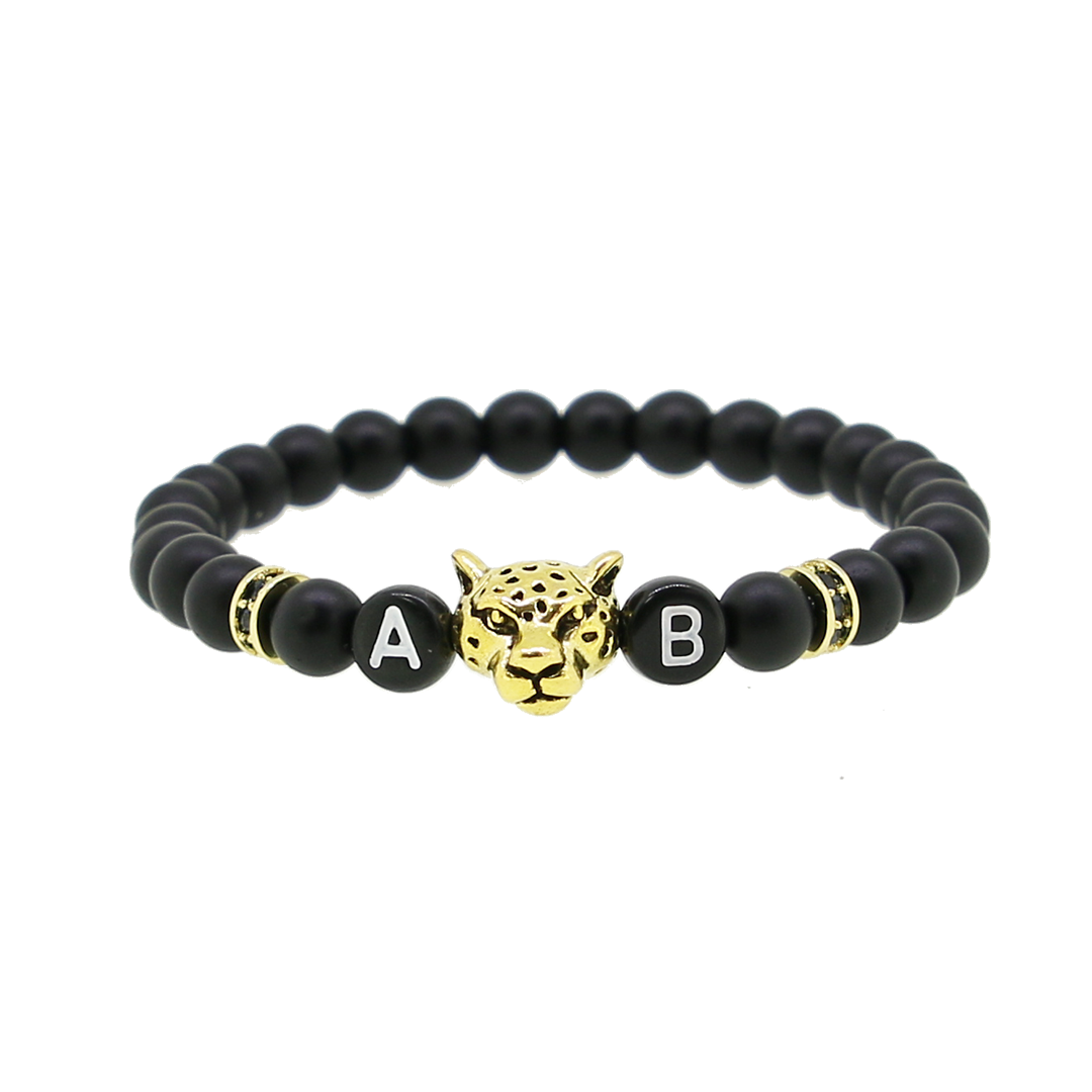 1 x Black Leopard Gold Armband