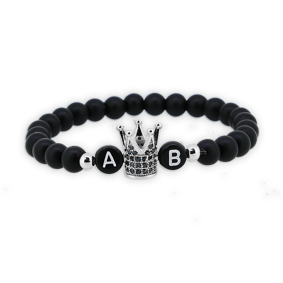 1 x Black Crown Silver Armband