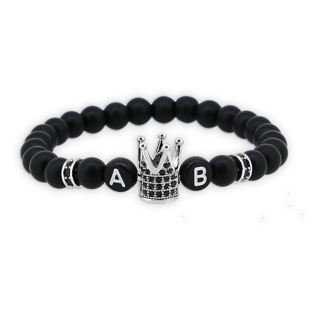 1 x Black Crown Silver Armband
