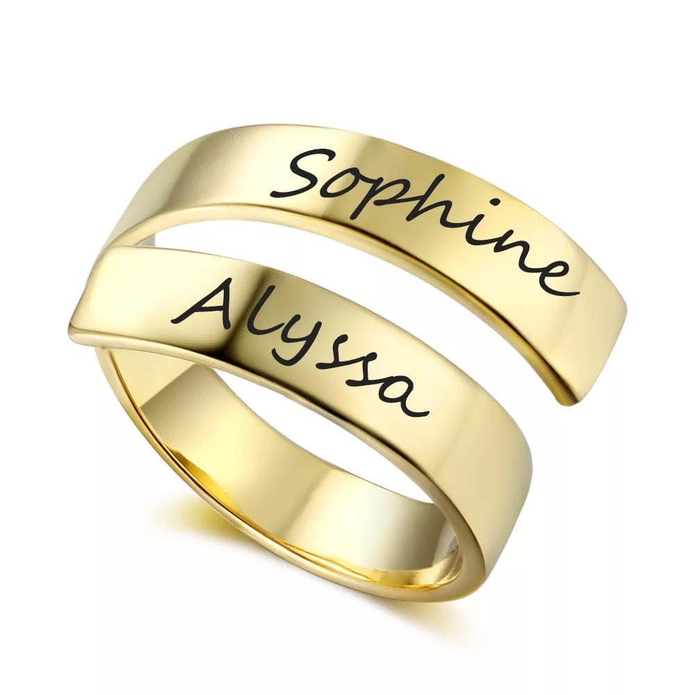 Personalisierter Ring Edelstahl 2 Namen