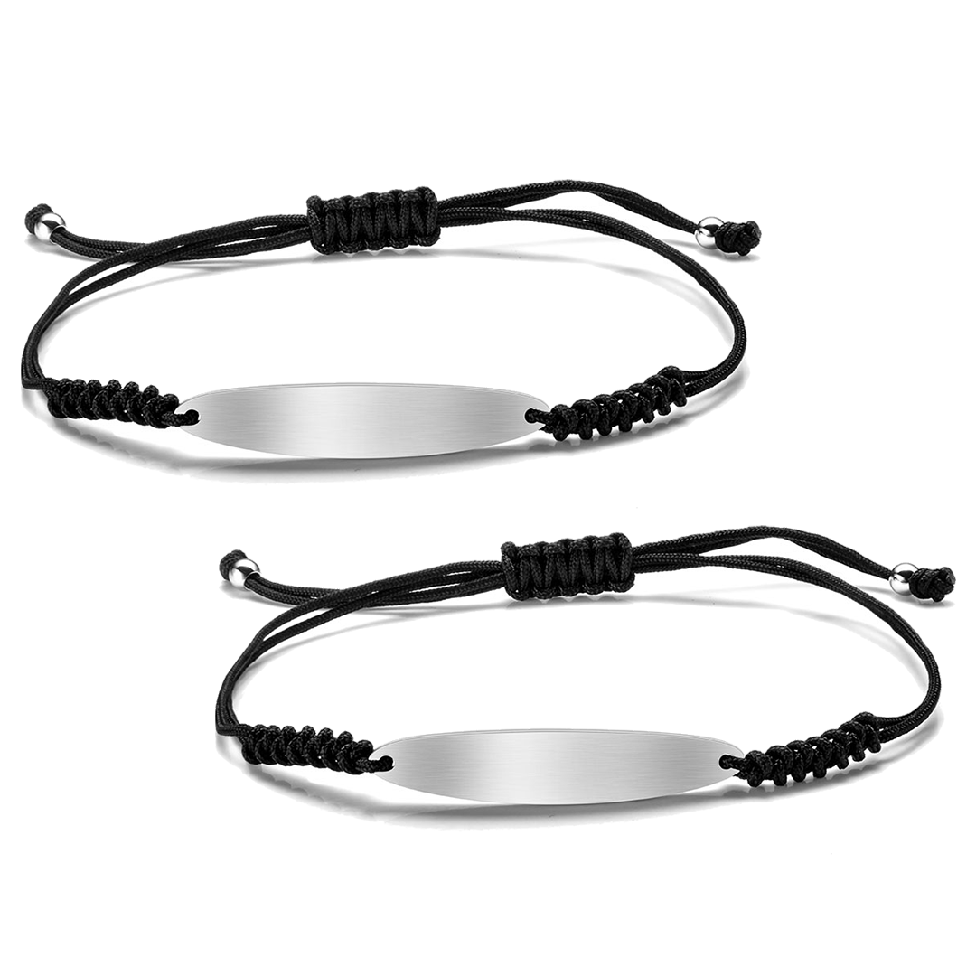 2 x Gravur Partnerarmbänder Silver