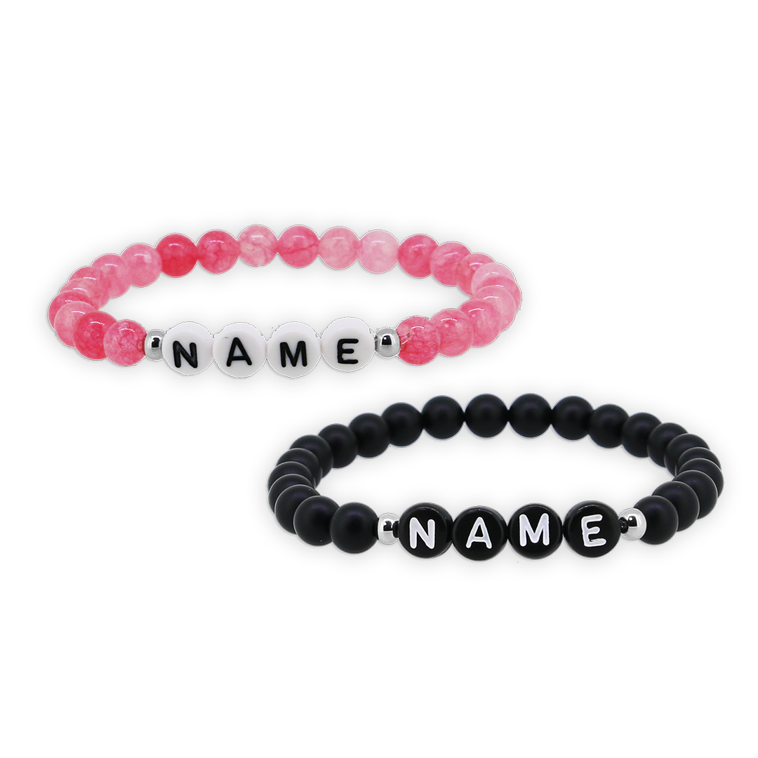 2 x Pink Black Partnerarmband