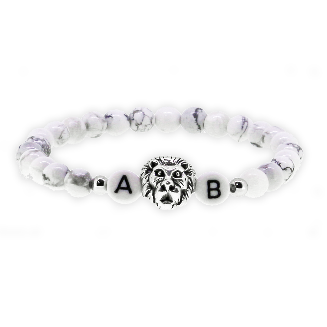 1 x White Lion Silver Armband
