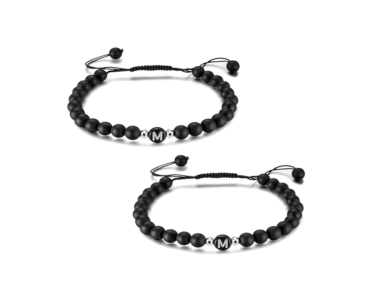 2 x Black Edition Partnerarmband Schnur